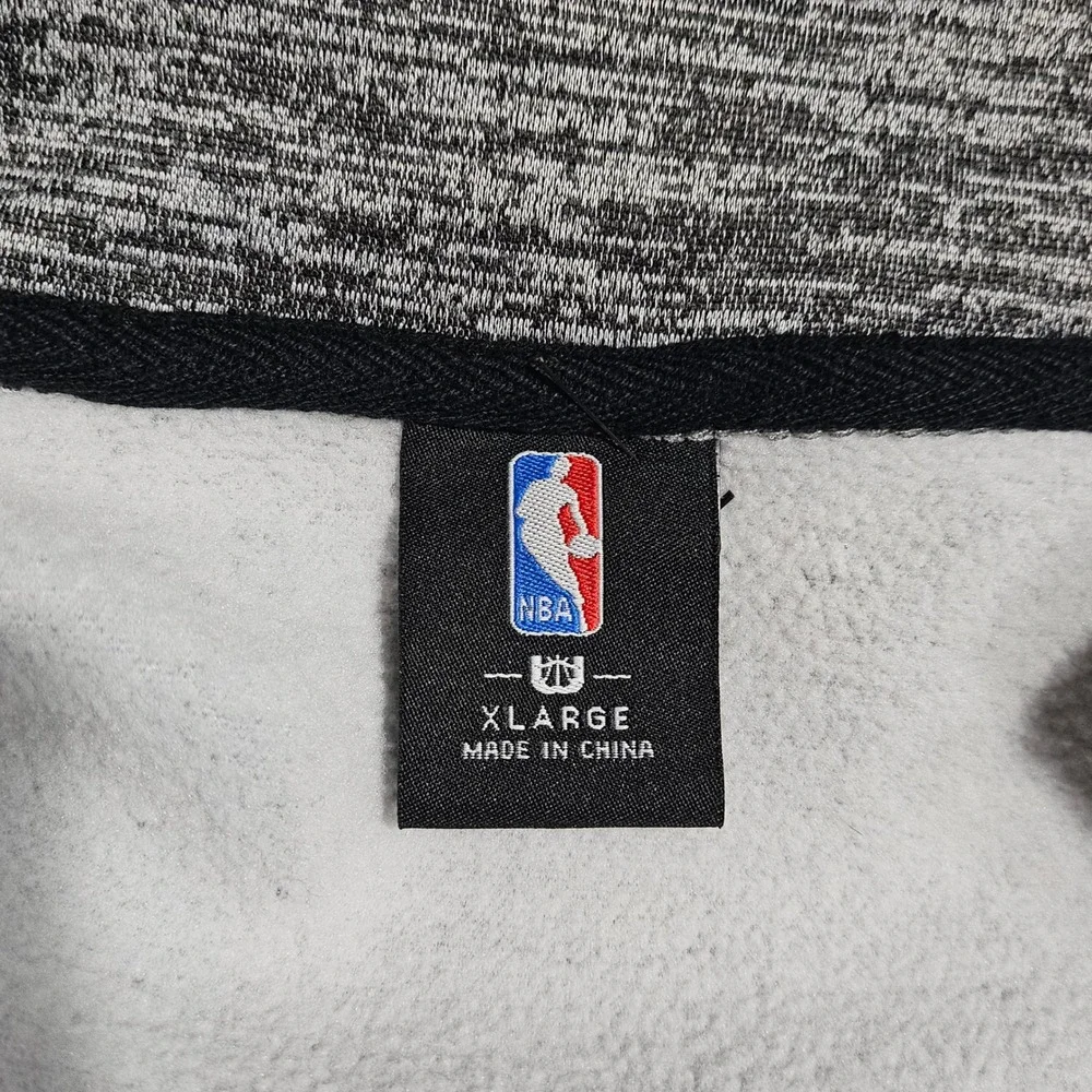 NBA San Antonio Spurs Jacket Mens XL Gray Space Dye Fleece Full Zip Track Coat
